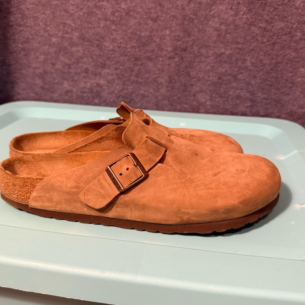 Birkenstock Boston Oiled Tobacco Leather Clogs Sz 45/12 Great shape!